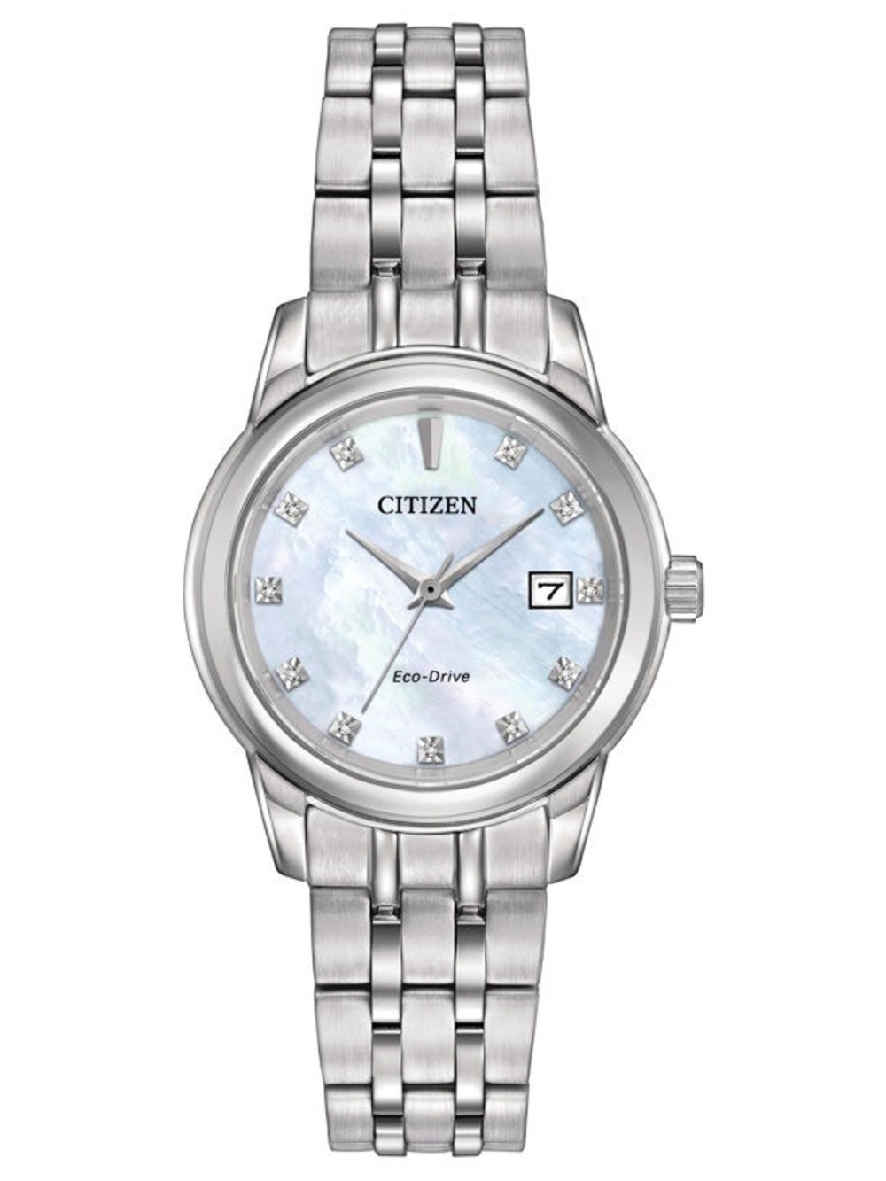 LADIES' CITIZEN ECO-DRIVE® DIAMOND ACCENT WATCH WITH MOTHER-OF-PEARL DIAL (MODEL